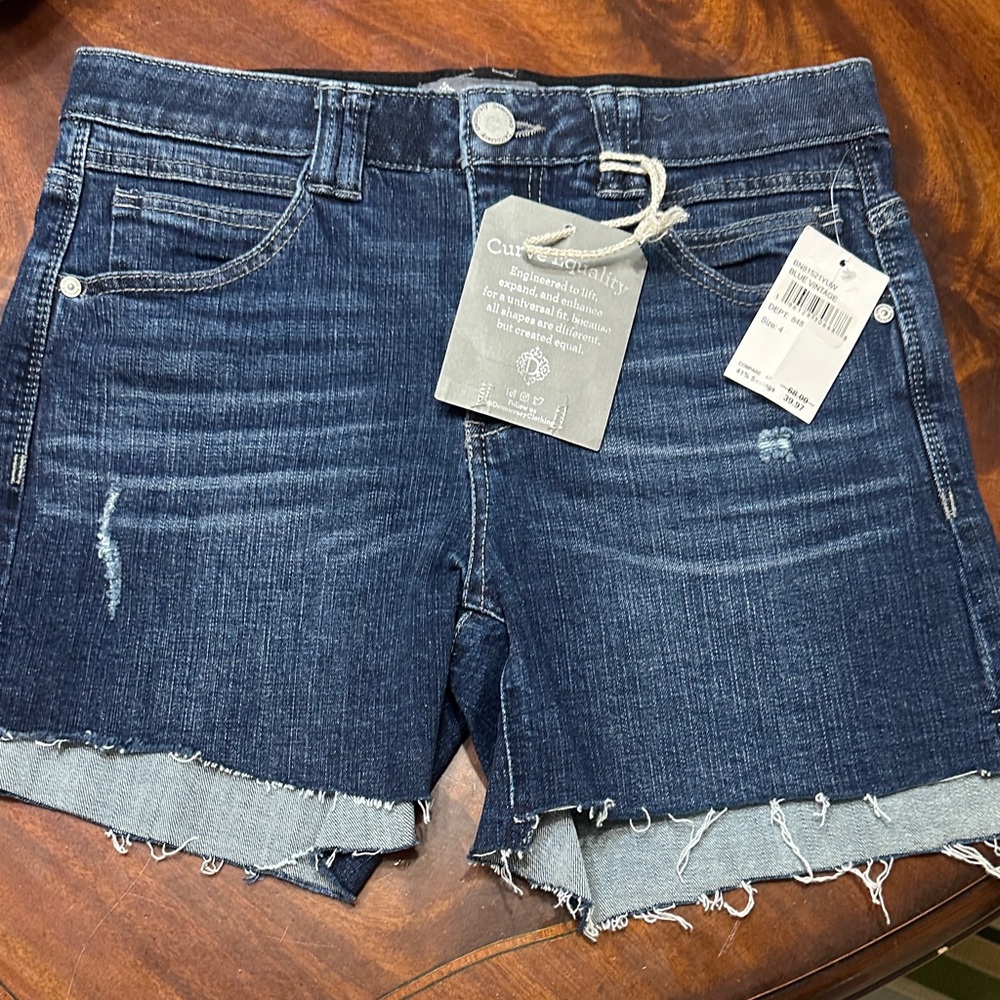 Democracy High Waist Denim Shorts - Indigo - Picture 3 of 5